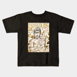 Buddha wrapped in Gold Kids T-Shirt